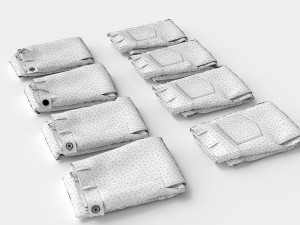 textured folded jeans Model 3D