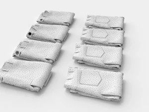 textured folded jeans 3D Model