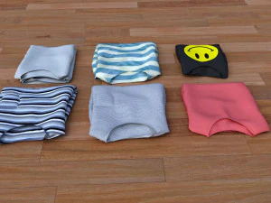 textured folded tshirts 3D Model