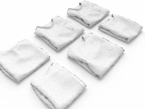 textured folded tshirts 3D Model