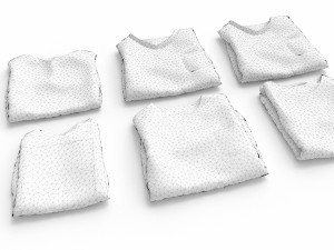 textured folded tshirts 3D मॉडल