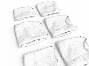 textured folded tshirts 3D Model