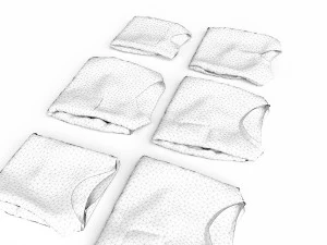 textured folded tshirts 3D Model