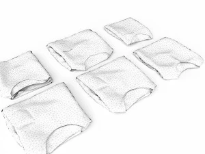 textured folded tshirts 3D Model