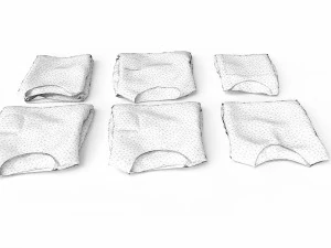 textured folded tshirts 3D Model