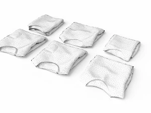 textured folded tshirts 3D Model
