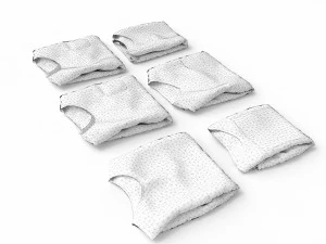textured folded tshirts 3D Model