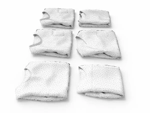 textured folded tshirts 3D Model