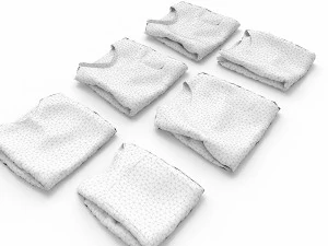 textured folded tshirts 3D Model