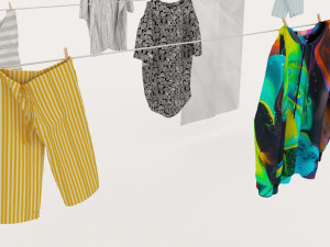 textured hanged clothes line 3D मॉडल