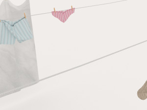 textured hanged clothes line 3D मॉडल