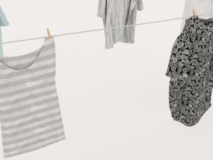 textured hanged clothes line 3D मॉडल