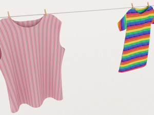 textured hanged clothes line 3D मॉडल