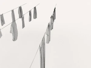 textured hanged clothes line 3D Model