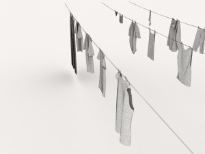 textured hanged clothes line 3D मॉडल