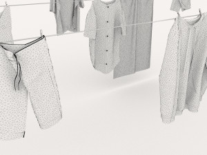 textured hanged clothes line 3D मॉडल
