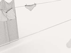 textured hanged clothes line 3D मॉडल