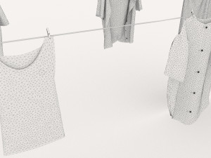 textured hanged clothes line 3D मॉडल