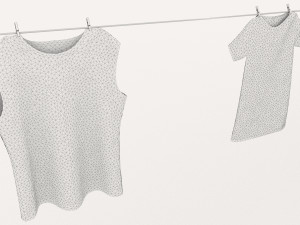 textured hanged clothes line 3D मॉडल