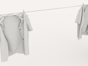 textured hanged clothes line 3D मॉडल