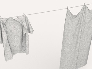 textured hanged clothes line 3D मॉडल