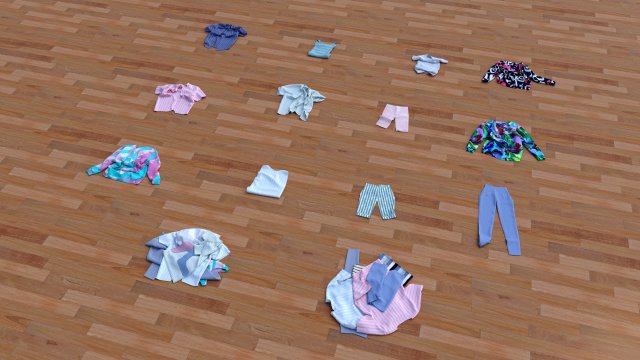 textured clothes lying 3D मॉडल .c4d .max .obj .3ds .fbx .stl .blend 
