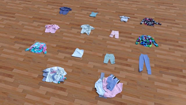 textured clothes lying 3D Model .c4d .max .obj .3ds .fbx .stl .blend 