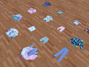 textured clothes lying 3D Model