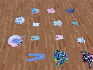 textured clothes lying 3D Model