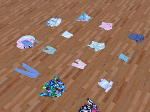 textured clothes lying 3D Model