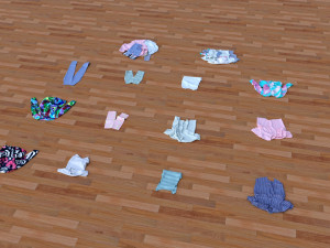 textured clothes lying 3D मॉडल