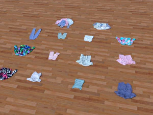 textured clothes lying 3D Model