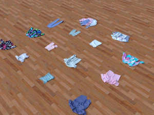 textured clothes lying 3D Model