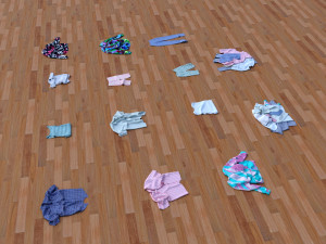 textured clothes lying 3D मॉडल