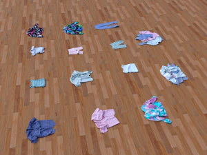 textured clothes lying 3D Model