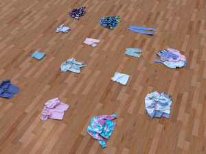 textured clothes lying 3D Model