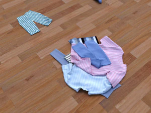textured clothes lying 3D Model