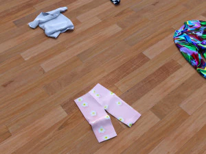 textured clothes lying 3D Model