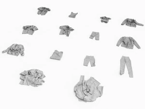 textured clothes lying 3D Model