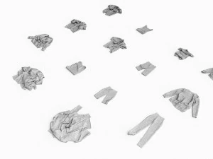 textured clothes lying 3D Model