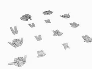 textured clothes lying 3D Model