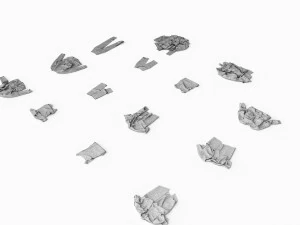 textured clothes lying 3D Model