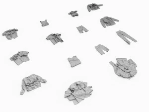 textured clothes lying 3D Model