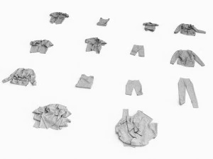 textured clothes lying 3D Model