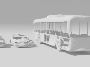 destroyed cars vol 1 wrecked car vehicle burnt war 3D Model