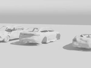 destroyed cars vol 1 wrecked car vehicle burnt war 3D Model