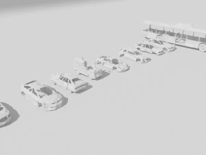 destroyed cars vol 1 wrecked car vehicle burnt war 3D Model