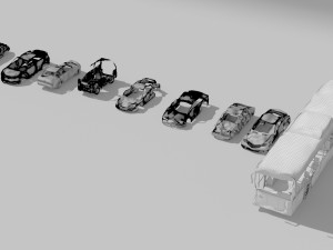 destroyed cars vol 1 wrecked car vehicle burnt war Modèle 3D