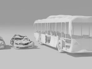 destroyed cars vol 1 wrecked car vehicle burnt war 3D Model