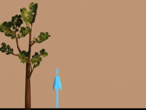 painted tree lowpoly 3D Model